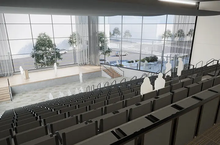 SketchUp - Render di un teatro - progetto architettonico